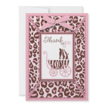 Cheetah Girl TY Card Pink A2 Personalized Invitation