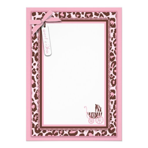Cheetah Girl TY Card Pink A2 Personalized Invitation