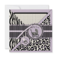 Cheetah Girl TY Square Lilac invitation