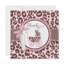 Cheetah Girl TY Square Pink B Personalized Invitations