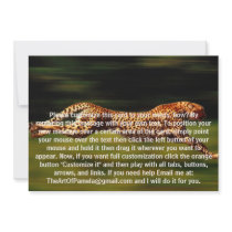 Cheetah Hunting His Prey Custom Invite