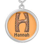 Cheetah Letter H Necklace~Customize Name