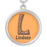 Cheetah Letter L Necklace~Customize Name