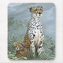 Cheetah Mom mousepads