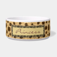 Cheetah Pattern Animal Print Personalized Pet Bowl petbowl