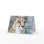 Cheetah Portrait aceo Birthday Card