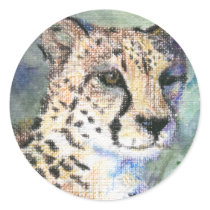 Cheetah Portrait aceo sticker