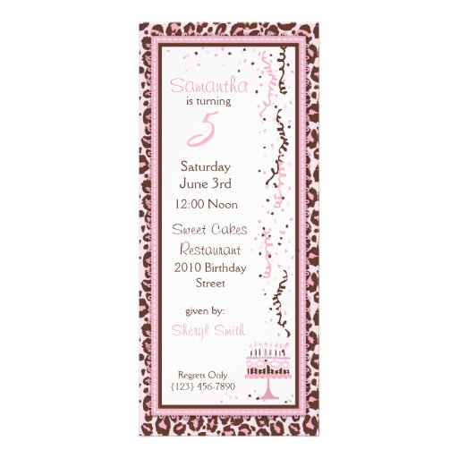 Cheetah Print & Birthday Cake Photo Template Announcement