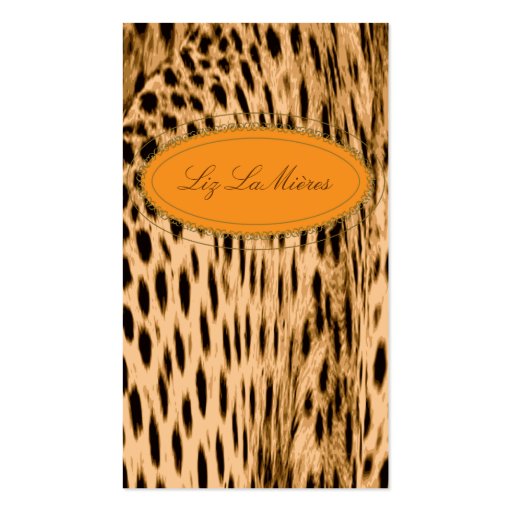 Cheetah print business cards (back side)