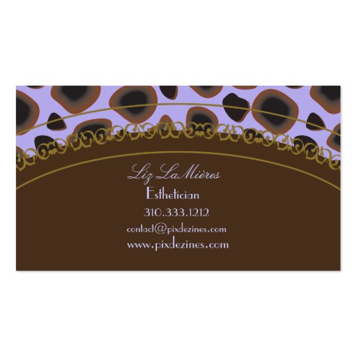 Cheetah print business cards (back side)