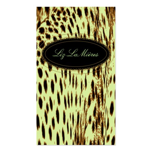 Cheetah print business cards (back side)