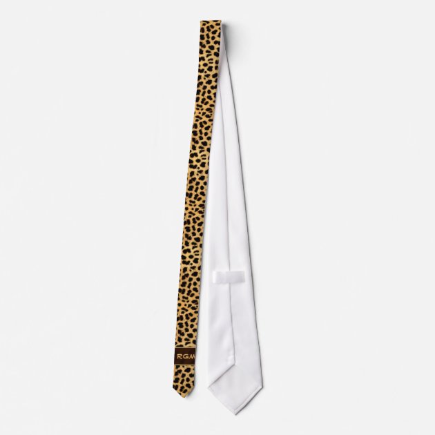 Cheetah Print Monogrammed Necktie 3/3