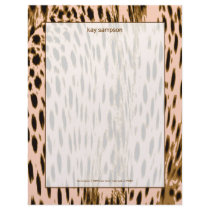 Cheetah print, pink background letterhead