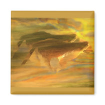 Cheetah Running Digital Art magnets