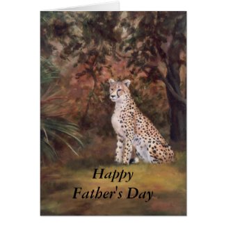 Cheetah Sitting Proud Father's Day Card