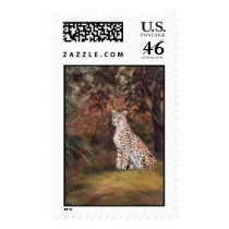 Cheetah Sitting Proud Postage Stamp