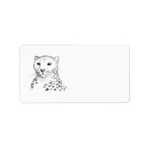 Cheetah Sketch. Personalized Address Label
