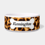 Cheetah Skin Pattern Custom Dog Bowl