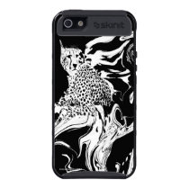 CHEETAH SPIRIT DREAMS - BLACK AND WHITE ARA DESIGN CASES FOR iPhone 5