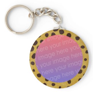 cheetah spots photo frame keychain
