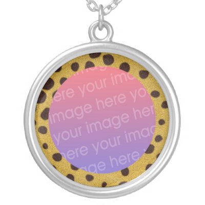 cheetah spots photo frame custom necklace Zazzle_necklace cheetah spots photo frame custom necklace Zazzle_necklace