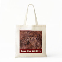 Cheetah Stare Save Our Wildlife Tote Bag