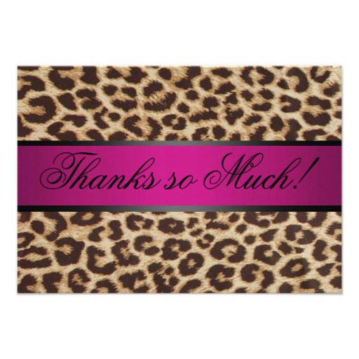 Cheetah thank you card custom invites