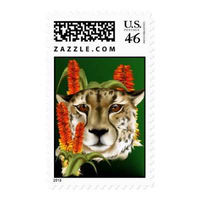 Cheetah with Aloe Postage