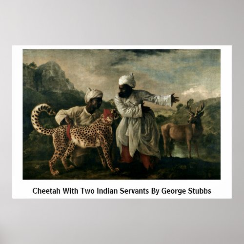 Cheetah With Two Indian Servants By George Stubbs Poster
