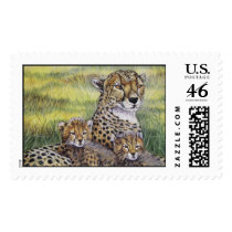 "Cheetha with Cubs" postage
