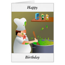 Chef at Work, Happy, Birthday Greeting Card