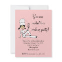 Chef Baker Cute Girl Paper Products invitation