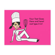 Chef Baker Cute Girl Paper Products postcards