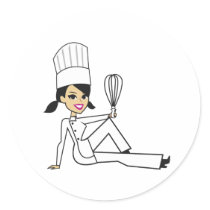 Chef Baker Cute Girl Paper Products stickers