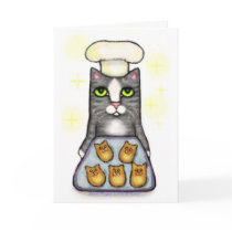 Chef Cat Baking Greeting Card