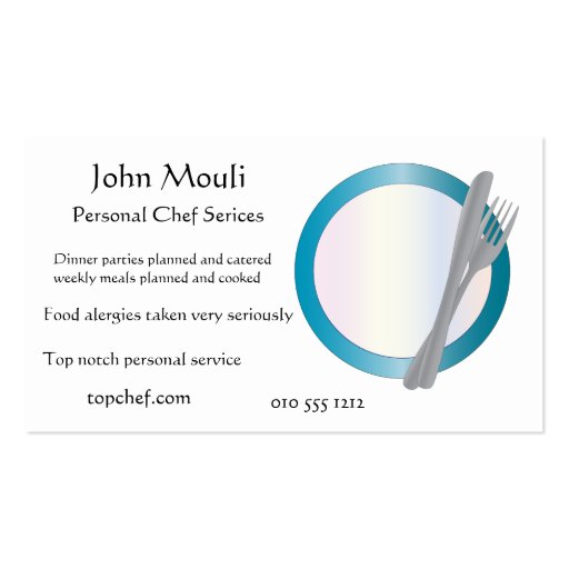 Chef,caterer or restaurant business card template