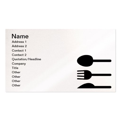 Chef Caterer Restaurateur Business Black Business Cards