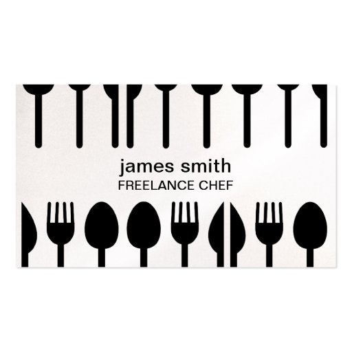 Chef Caterer Restaurateur Business Black Business Cards (back side)