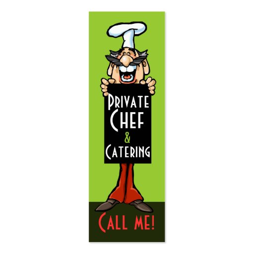Chef Catering Private Chef Italian chef cooking Business Card Templates (front side)