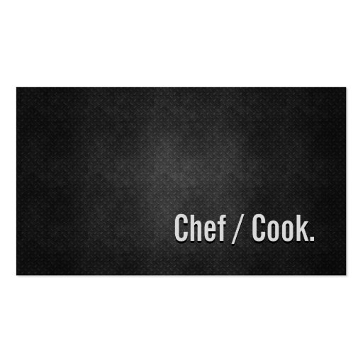 Chef / Cook Cool Black Metal Simplicity Business Card Templates (front side)