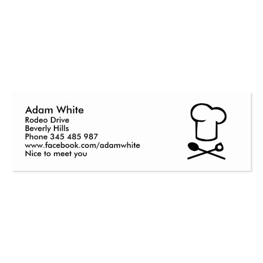 Chef cooking hat business card