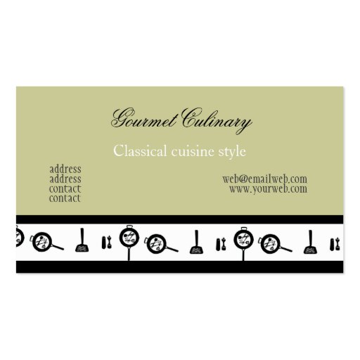 Chef Culinary Food Industry Business Cards (back side)