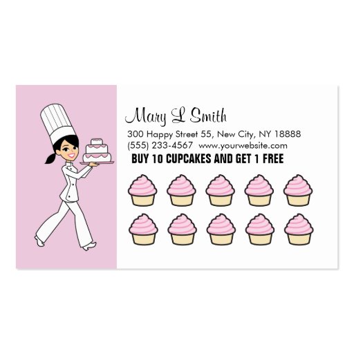 Chef Cupcake Rewards Card Card - Customizable Business Card (front side)