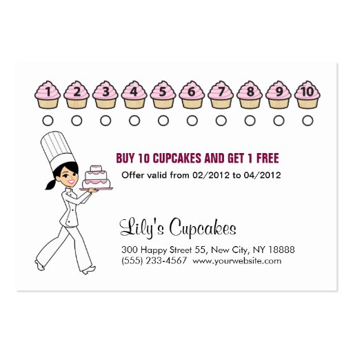 Chef Cupcake Rewards Chubby Card Card Business Card Templates