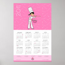 Chef Girl Cartoon Poster