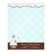 Chef Girl Letterhead - Brown with Black Hair letterhead