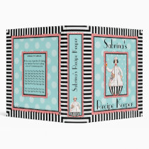 Chef Girl Recipe Keeper -Pink Trim with Black Hair binders