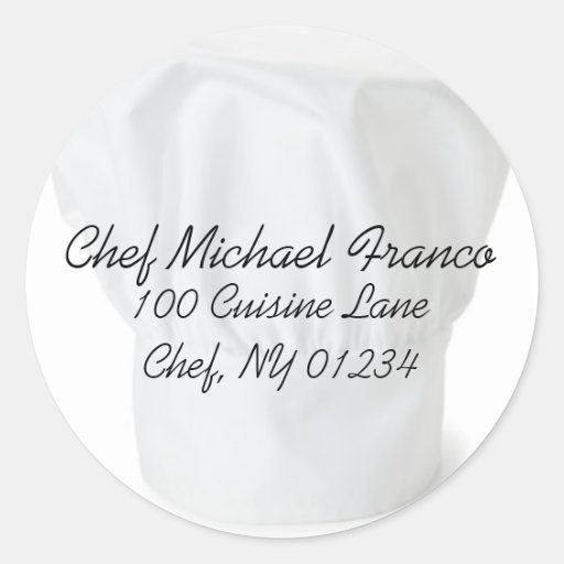 Chef Hat Address Label Stickers Zazzle