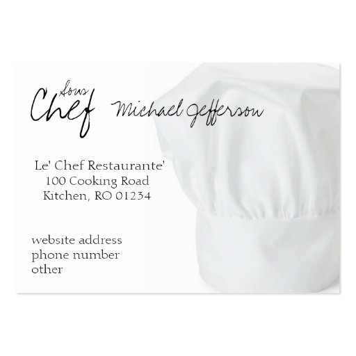 Chef Hat Business Cards (front side)