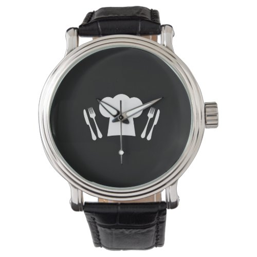 Chef Hat Knife and Fork Kitchen or Restaurant Wrist Watches